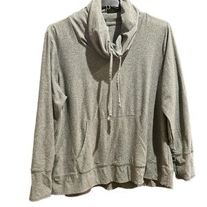 Balance Collection Women’s Cowl Neck Gray Pullover Top 1X